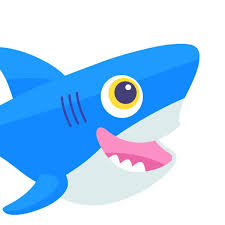 This is a small profile image of 5G mascot, a blue smiling shark.